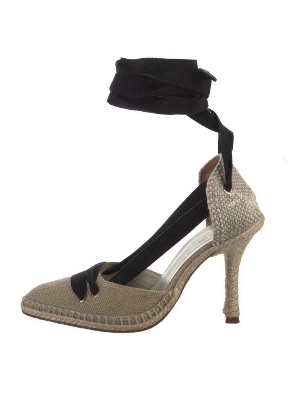 Castañer X Manolo Blahnik Pointed Toe Heel Espadrilles in Beige 6